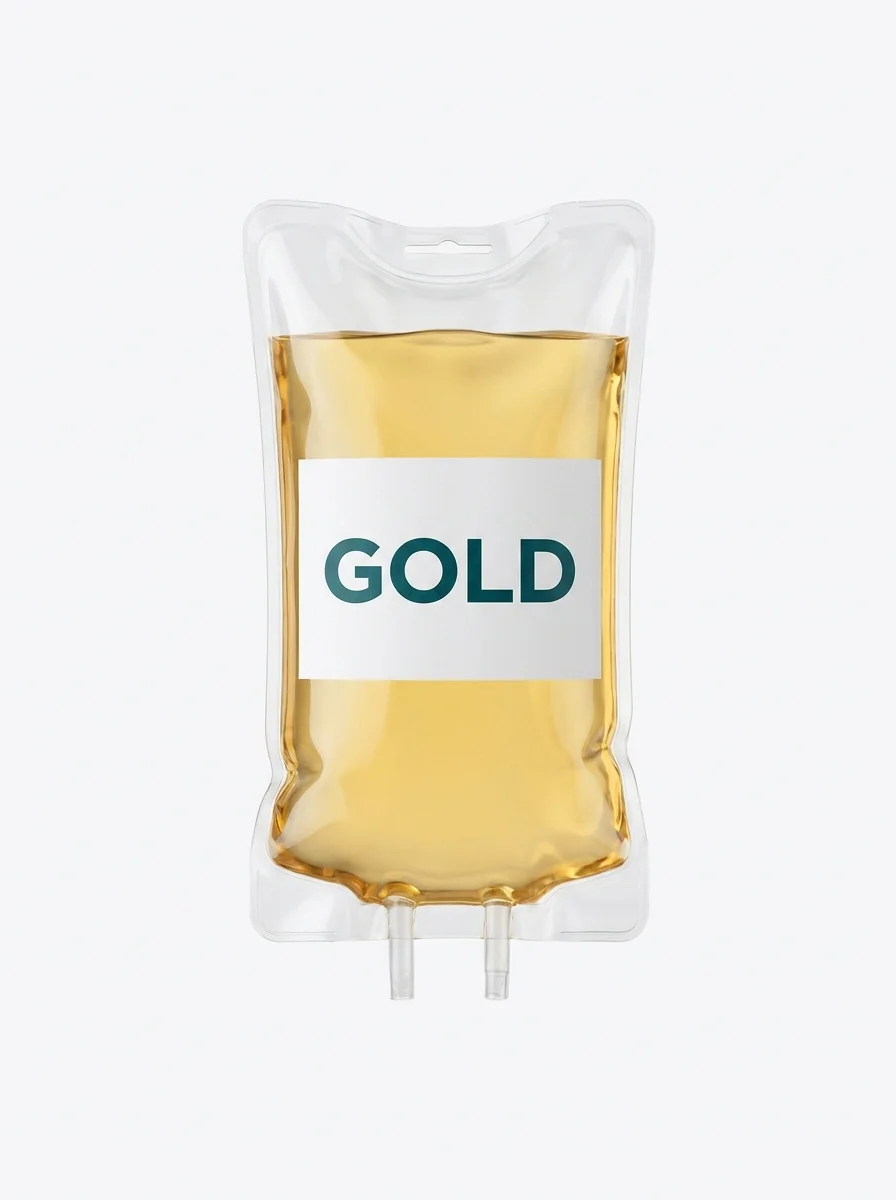 Gold Package — $180 (Saline + B vitamins + 2 add-ins) IV bag